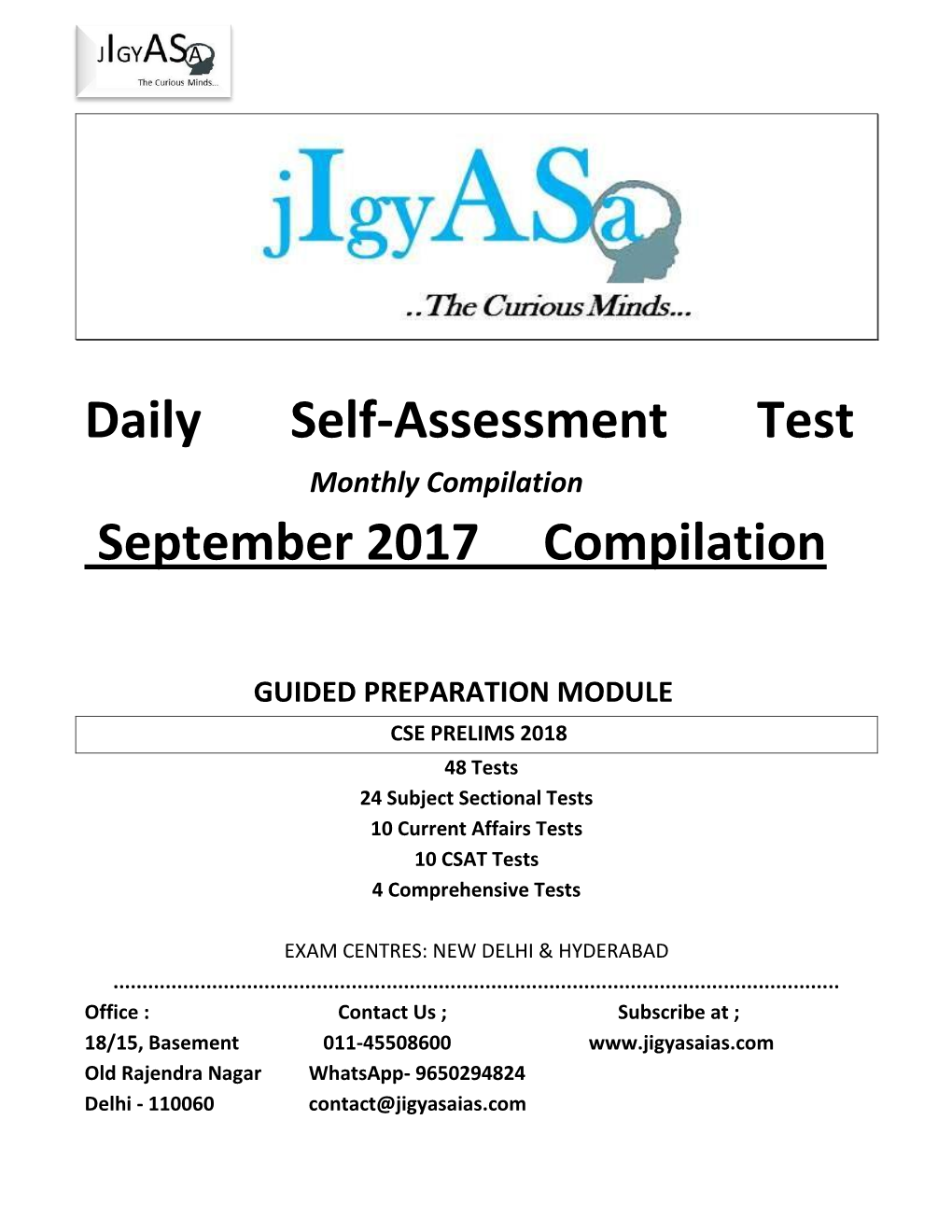 Daily Self-Assessment Test September 2017 Compilation