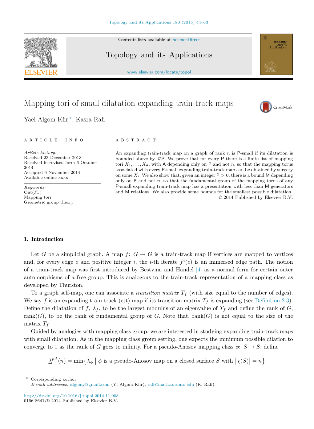 Mapping Tori of Small Dilatation Expanding Train-Track Maps