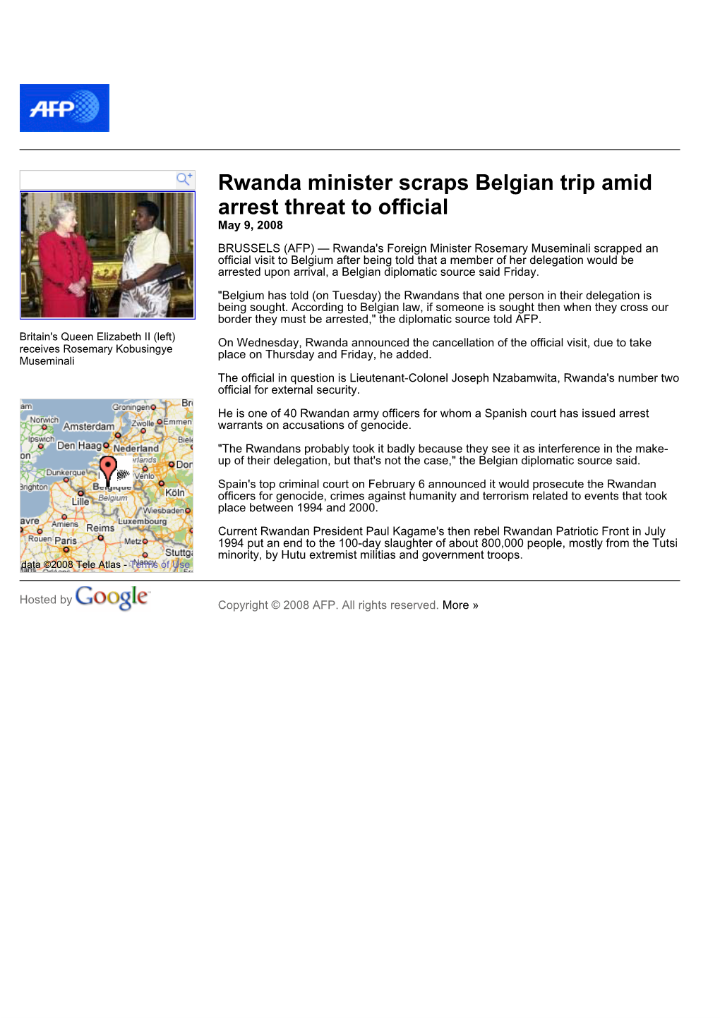Rwanda Minister Scraps Belgian Trip Amid Arrest Threat to Official