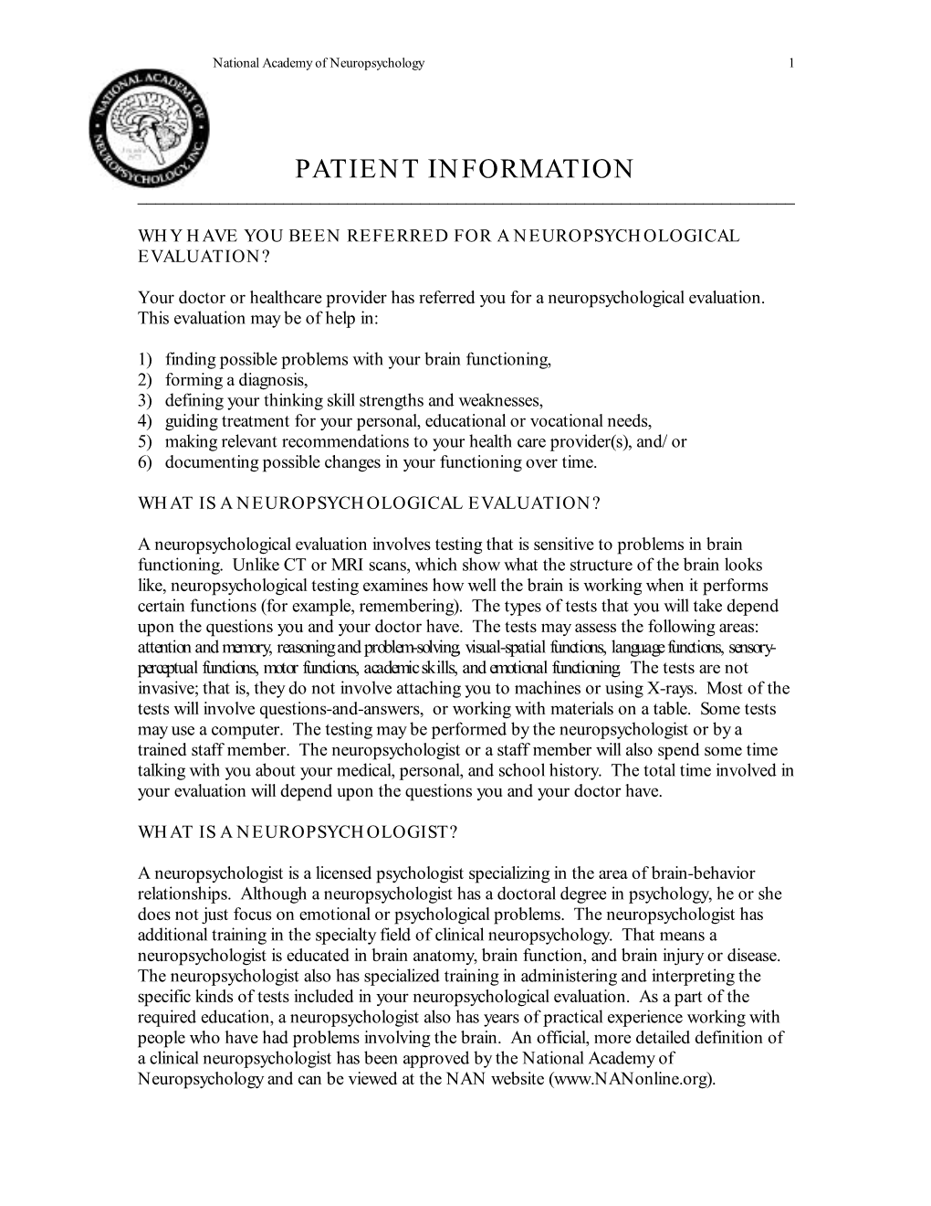 Patient Information ______