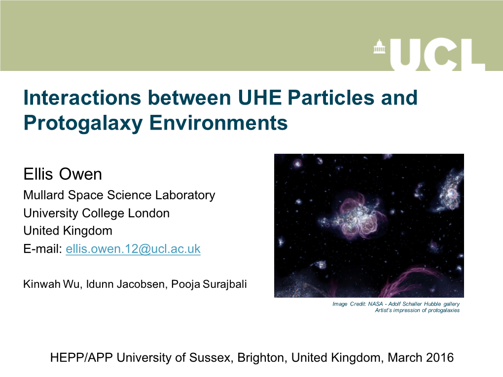 Interactions Between UHE Particles and Protogalaxy Environments