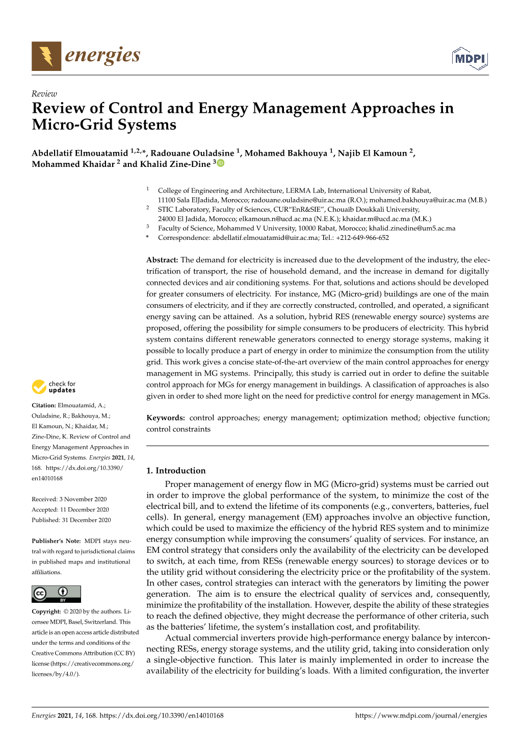 Review of Control and Energy Management Approaches in Micro-Grid Systems