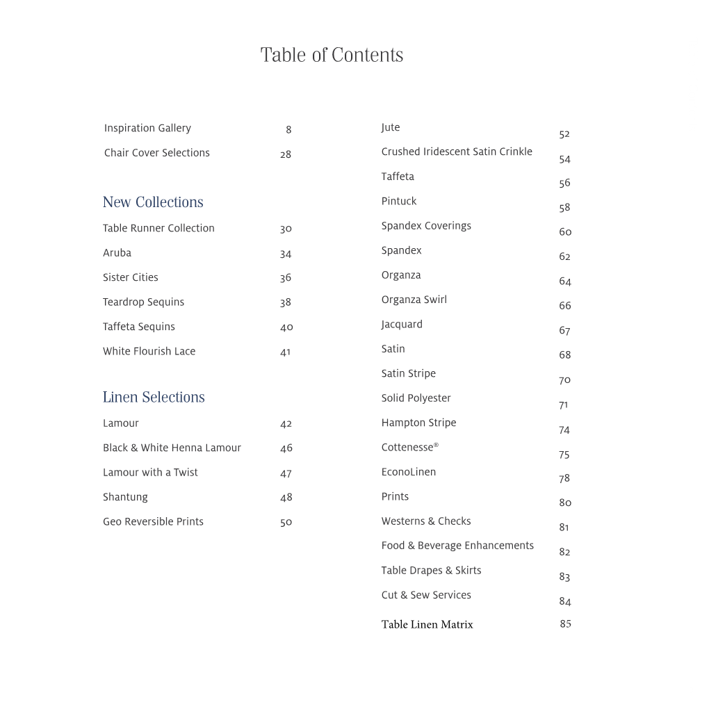 Table of Contents Table of Contents