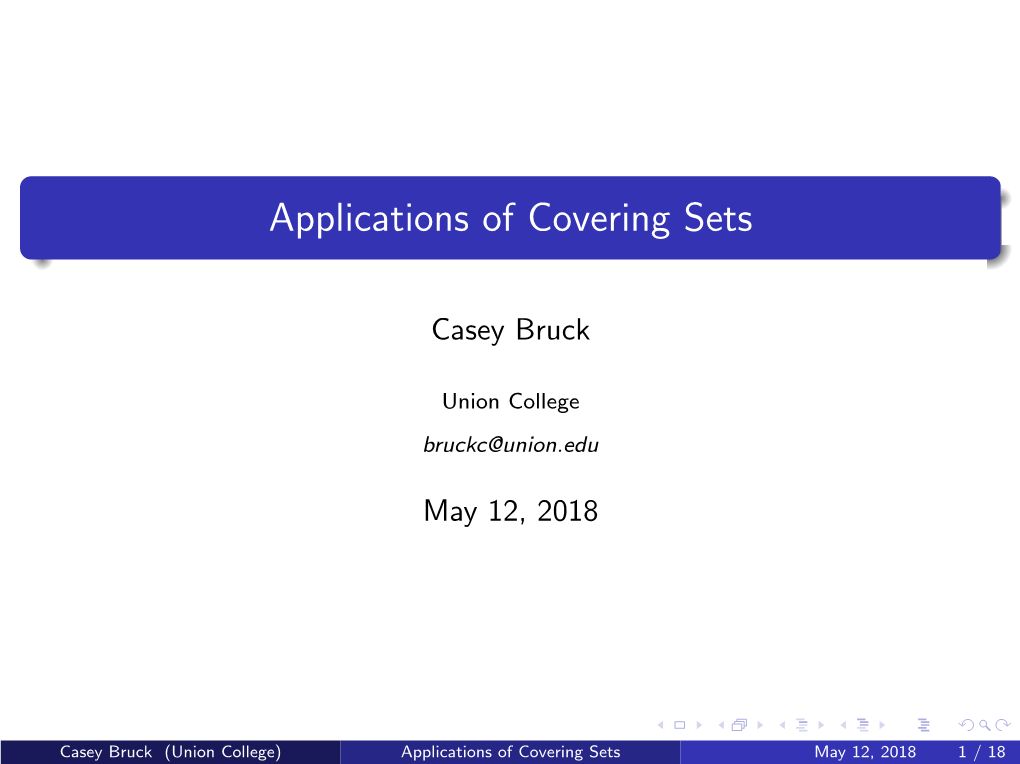 Application of Covering Sets