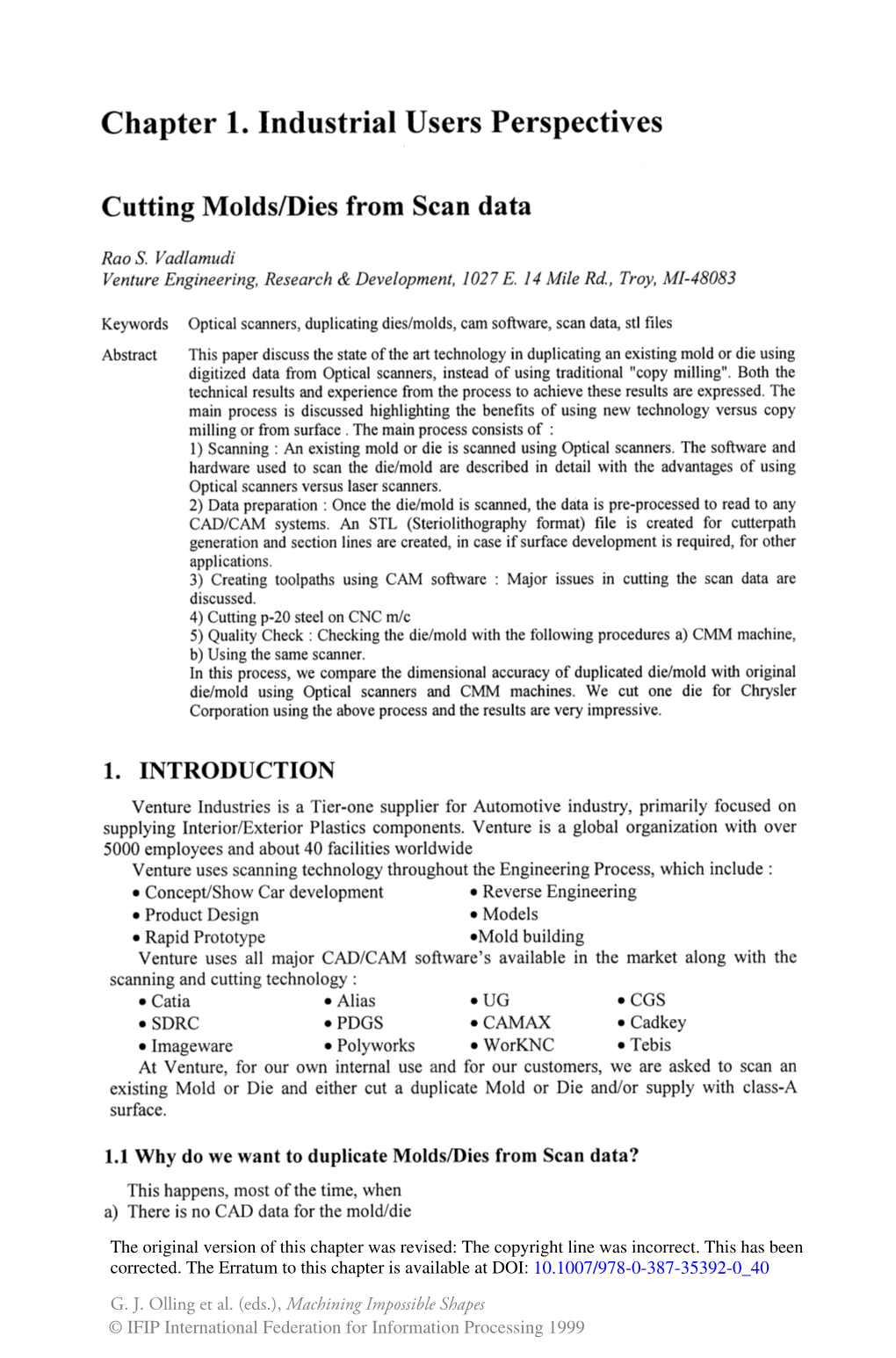 Chapter 1. Industrial Users Perspectives