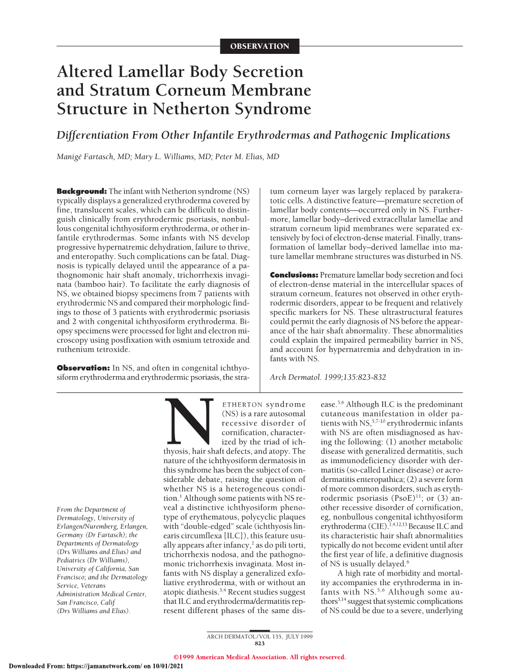 Altered Lamellar Body Secretion and Stratum Corneum