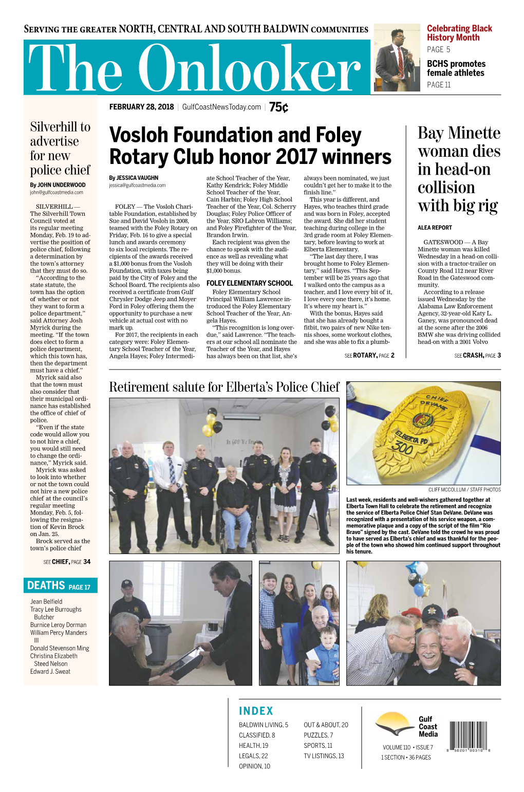 Vosloh Foundation and Foley Rotary Club Honor 2017 Winners