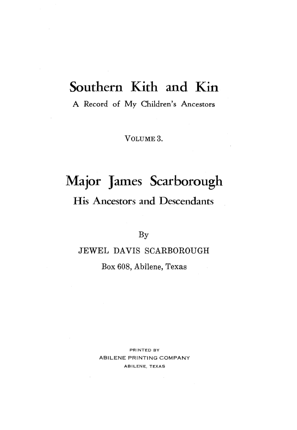 Southern Kith and Kin Major James Scarborough