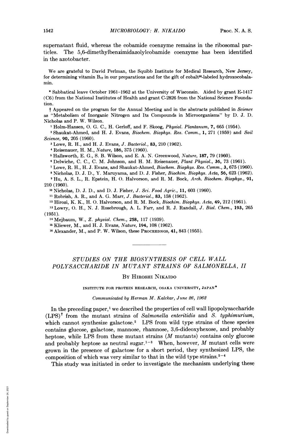 Ticles. the 5,6-Dimethylbenzimidazolylcobamide Coenzyme Has Been Identified in the Azotobacter