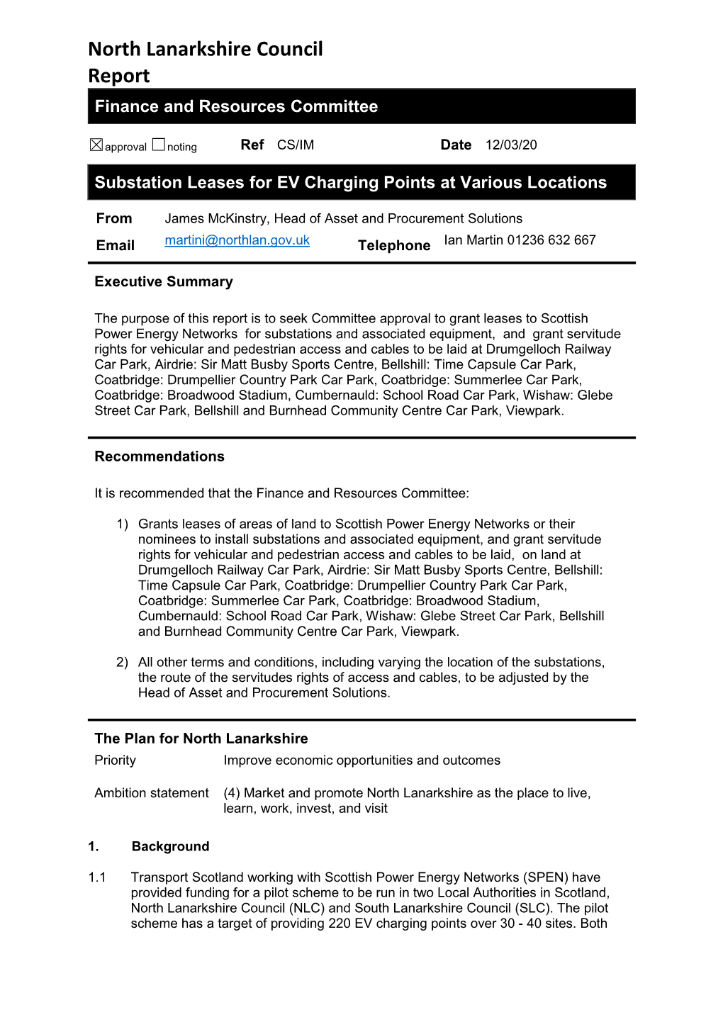 Substation Leases for Electric Vehicle