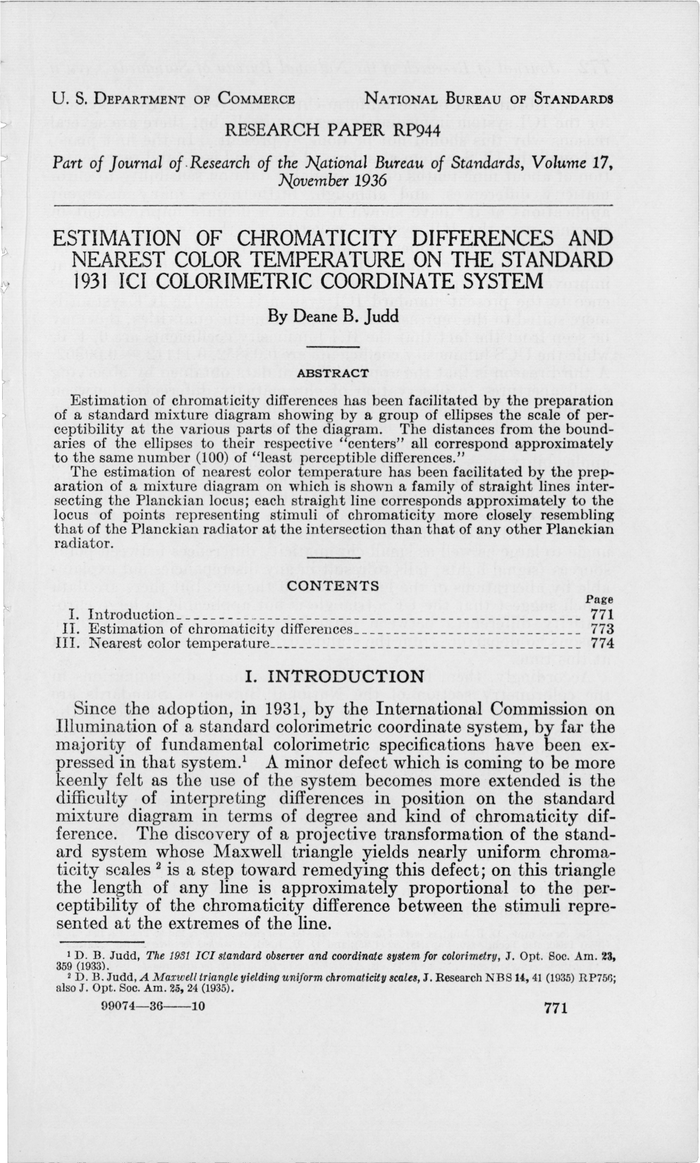 Estimation of Chromaticity Differences and Nearest Color Temperature On