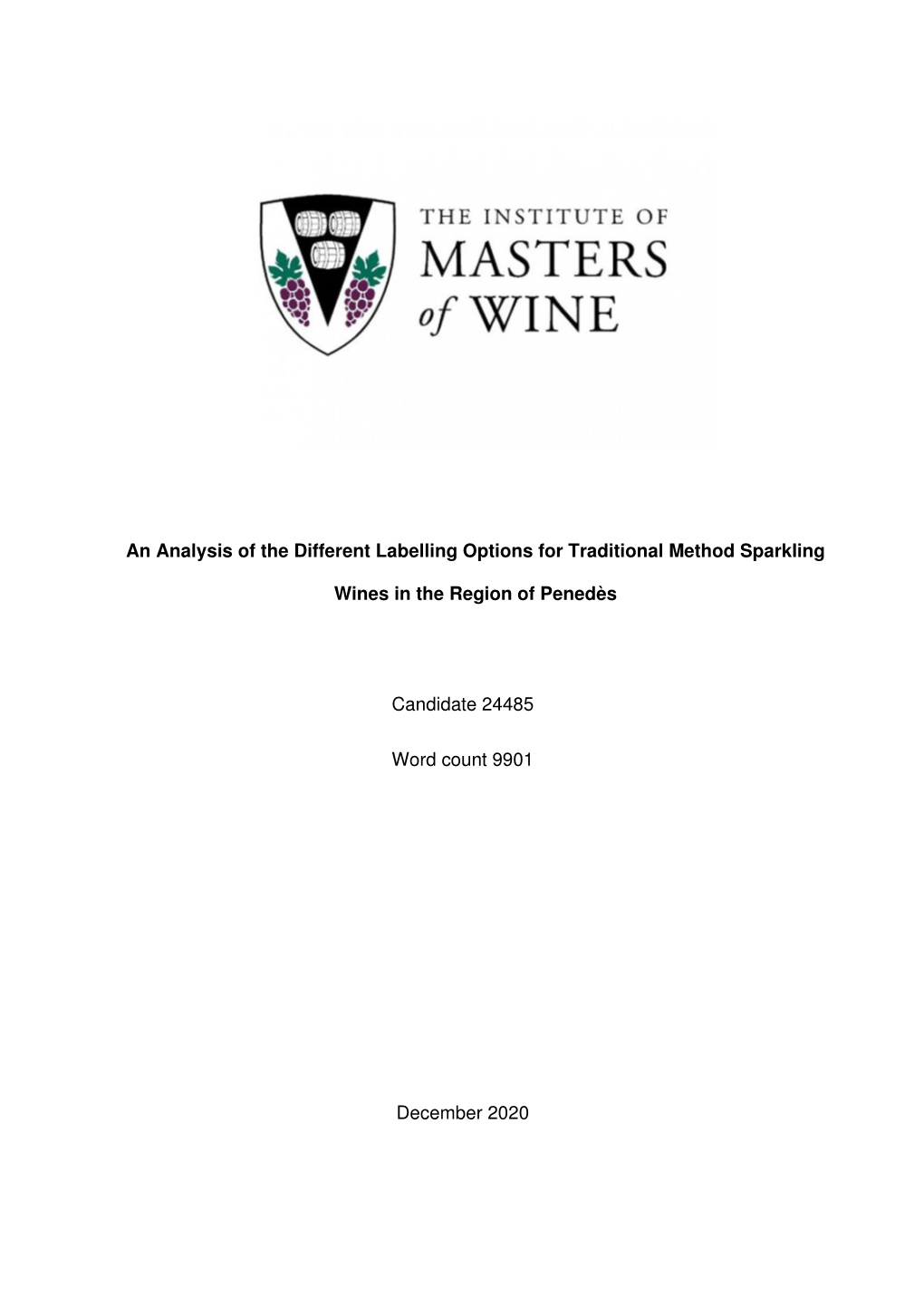 An Analysis of the Different Labelling Options for Traditional Method Sparkling