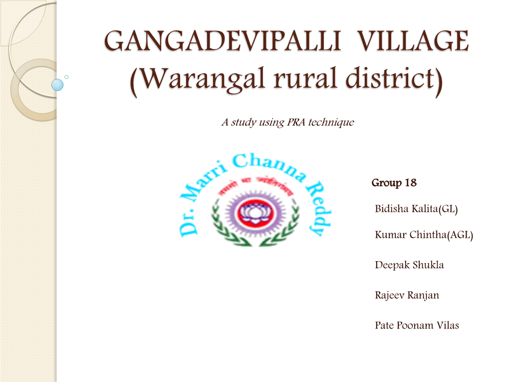 GANGADEVIPALLI VILLAGE (Warangal Rural District)