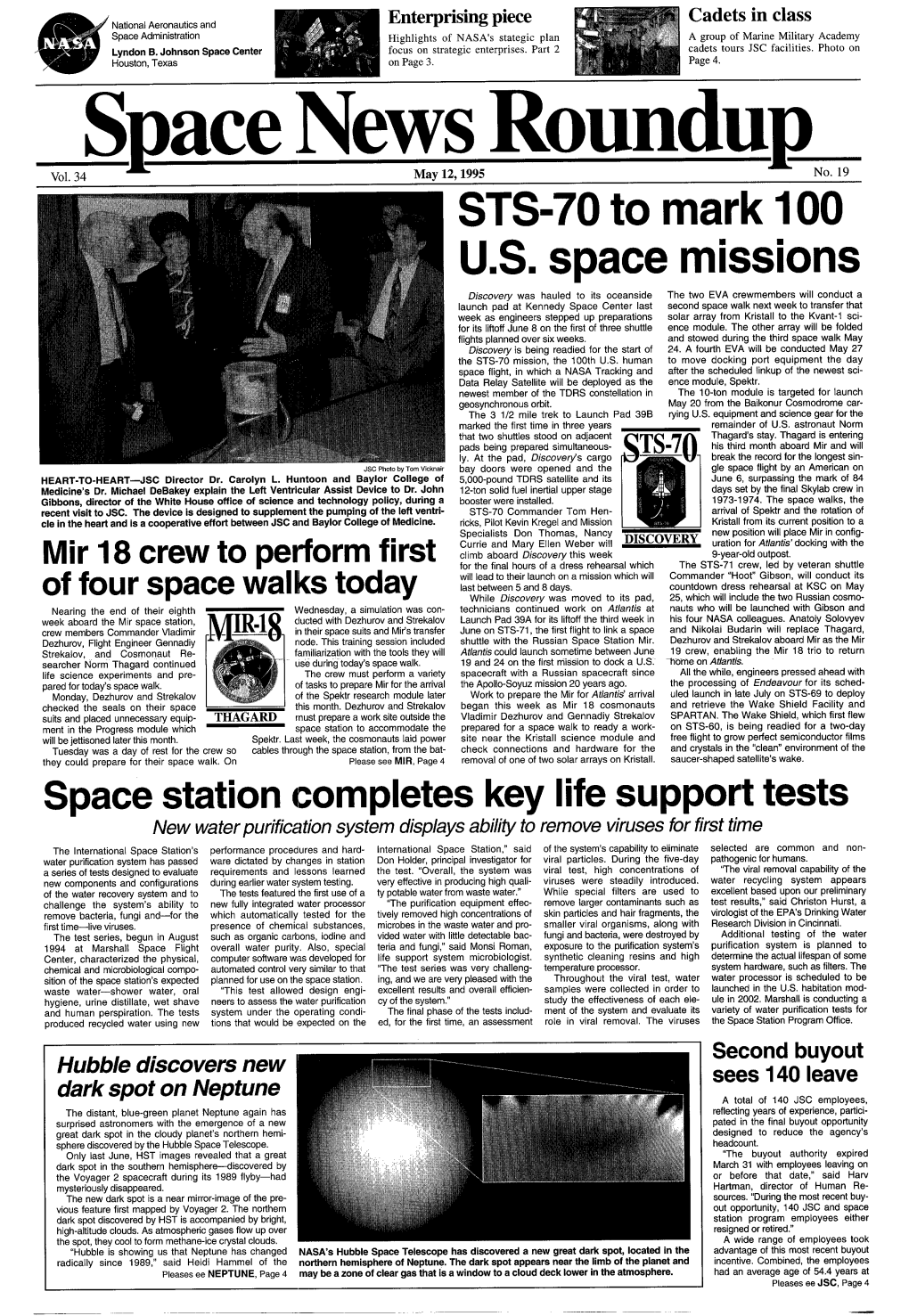 STS-70To Mark100 U.S. Space Missions