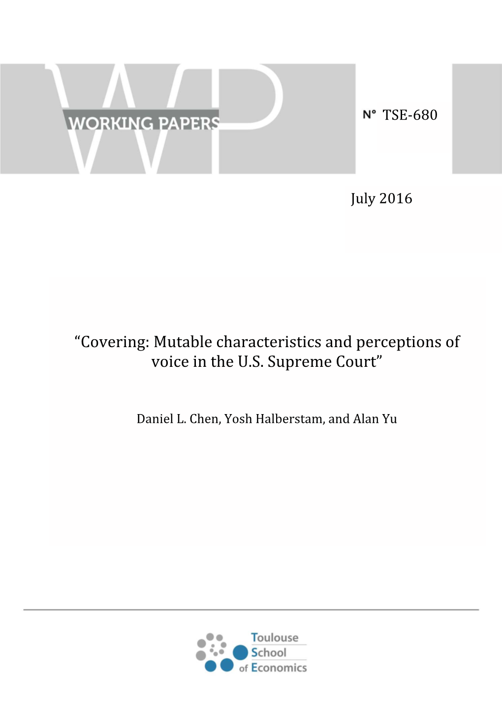 Covering: Mutable Characteristics and Perceptions of Voice in the U.S