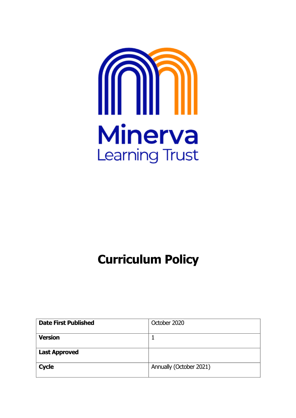 Curriculum Policy October 2020