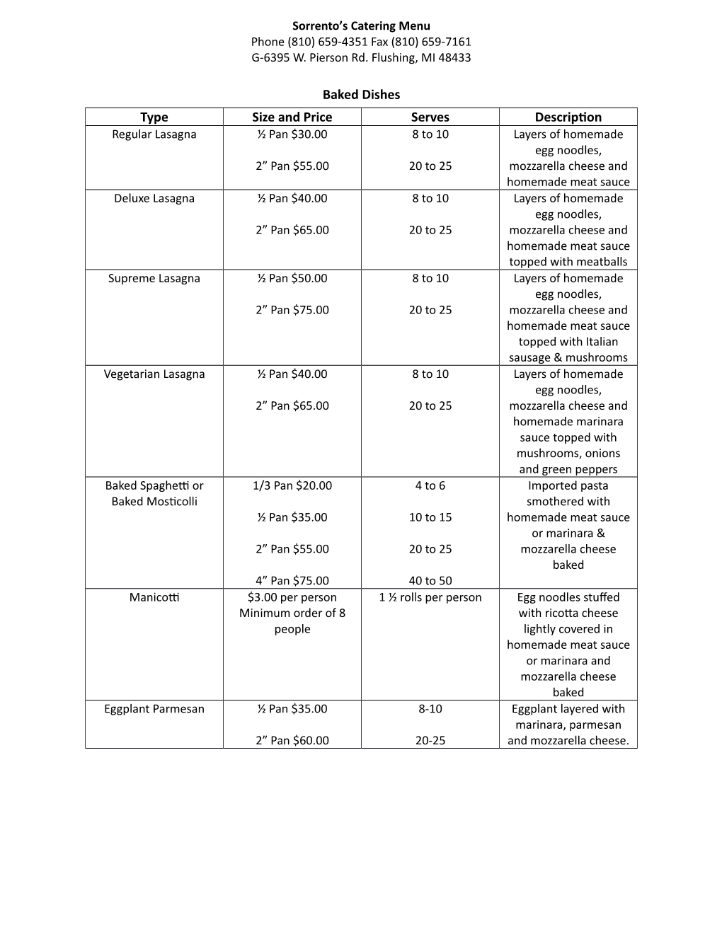 Download Catering Menu