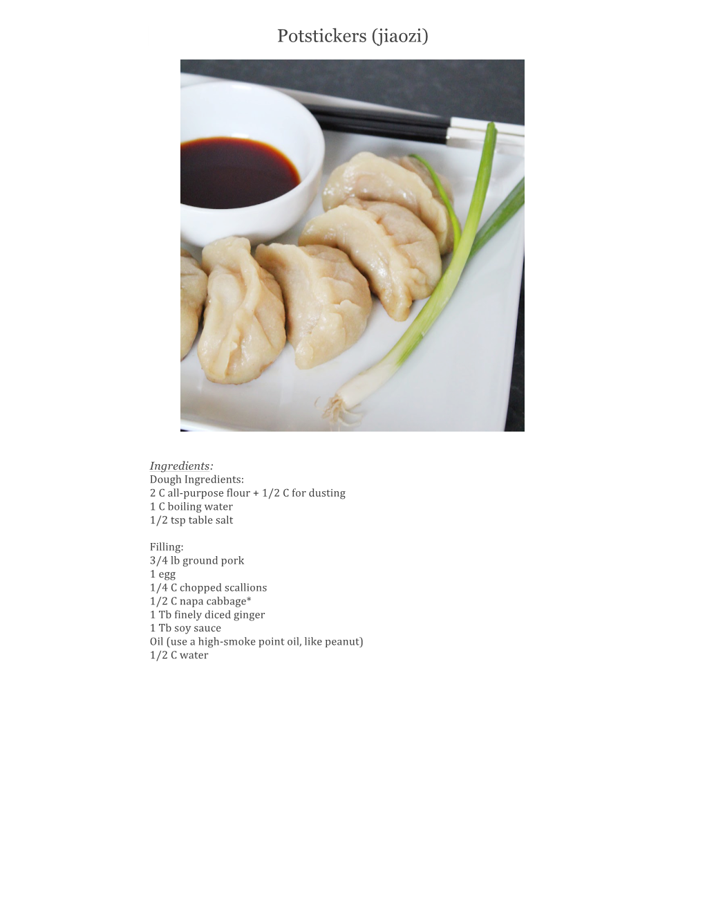 Potstickers (Jiaozi)