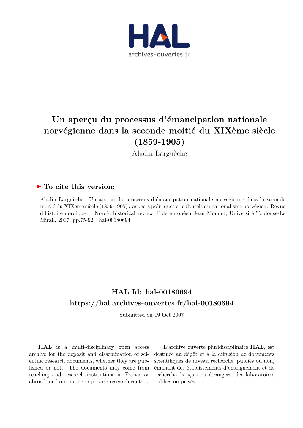 Un Aperçu Du Processus D'émancipation Nationale