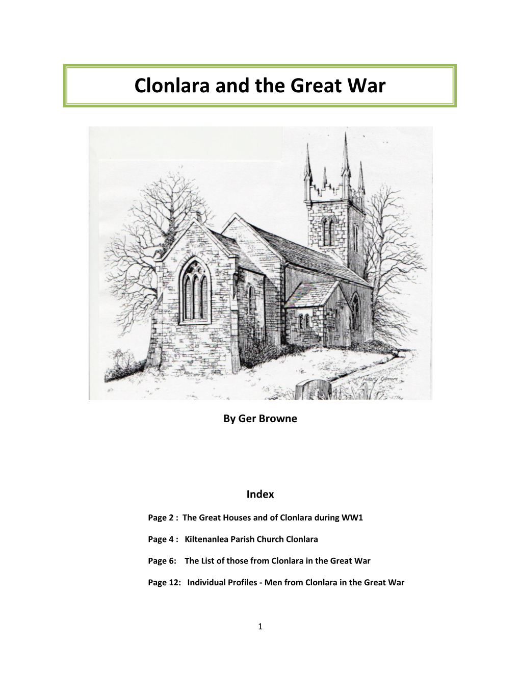 Clonlara and the Great War