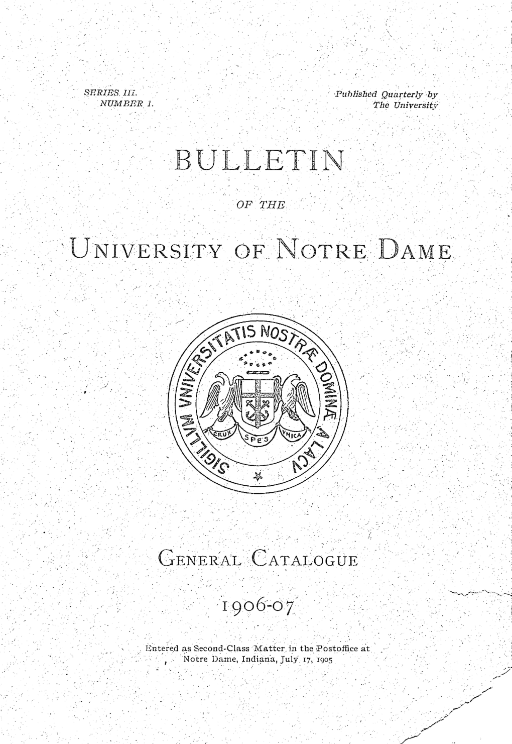 1906/1907 Bulletin: General Catalogue (3-1)