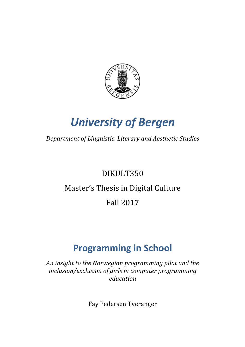 4 Research on Gender in Relation to the Computer, and Pedagogy and Programming in School