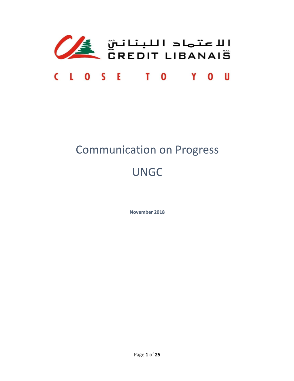 Communication on Progress UNGC