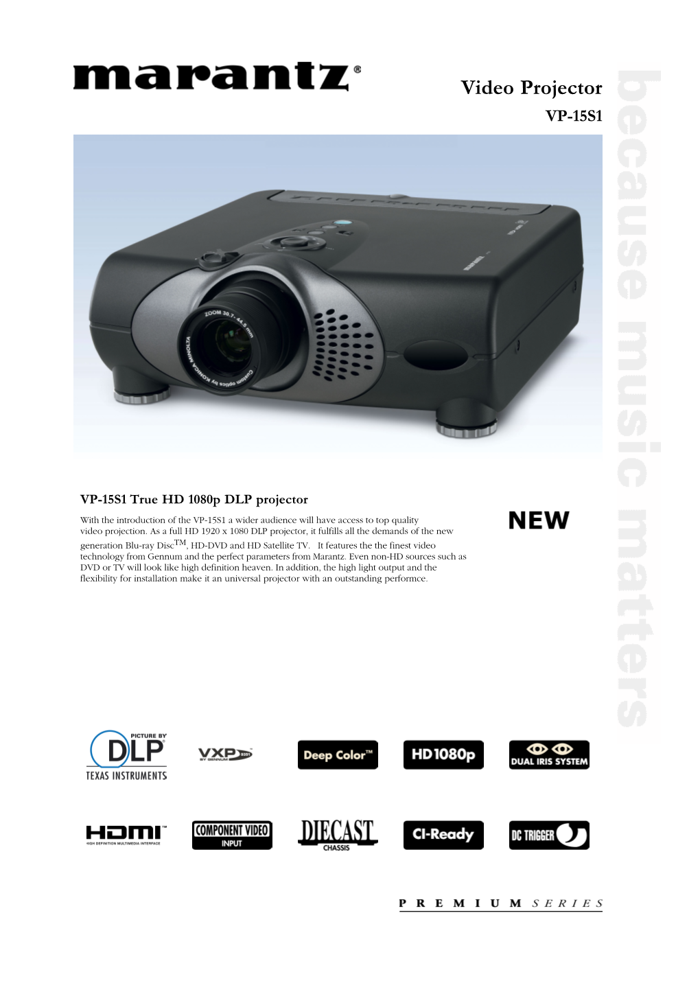 Video Projector VP-15S1