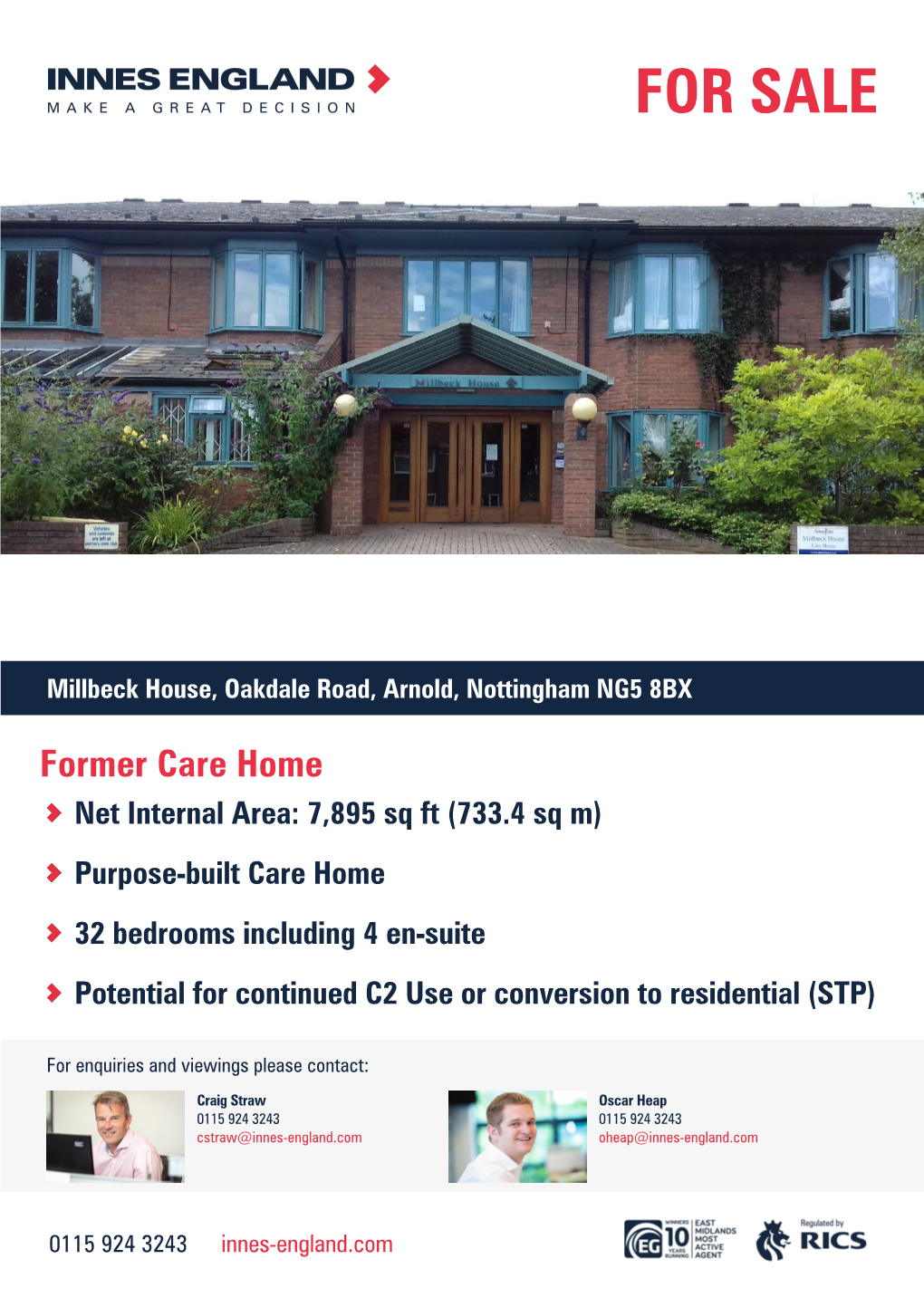 FOR SALE Millbeck House, Oakdale Road, Arnold, Nottingham