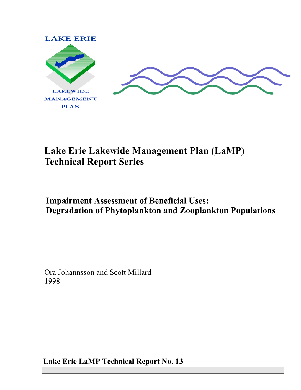 Lake Erie Lakewide Management Plan (Lamp) Technical Report Series