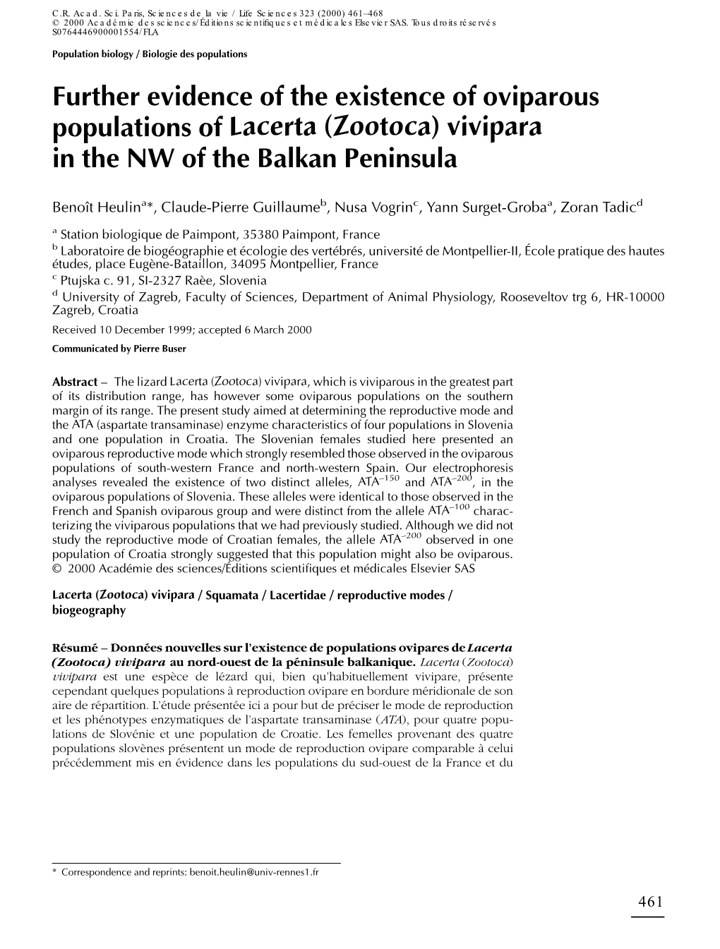 Further Evidence of the Existence of Oviparous Populations of Lacerta (Zootoca) Vivipara in the NW of the Balkan Peninsula