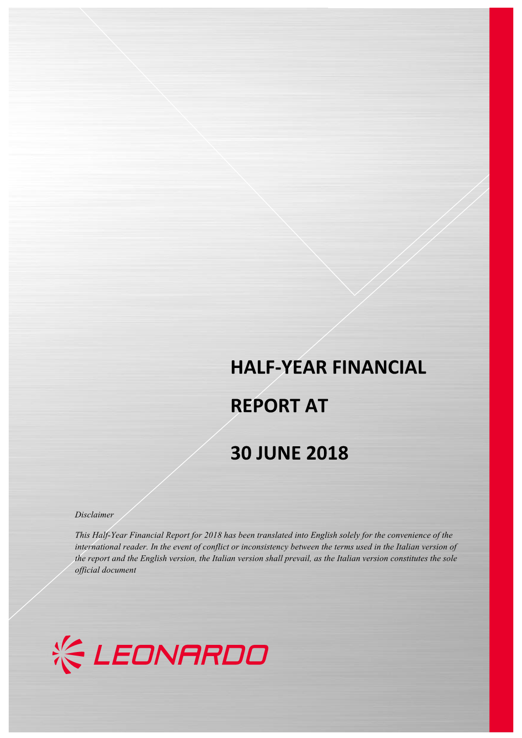 Half-Year Financial Report at 30 June 2018