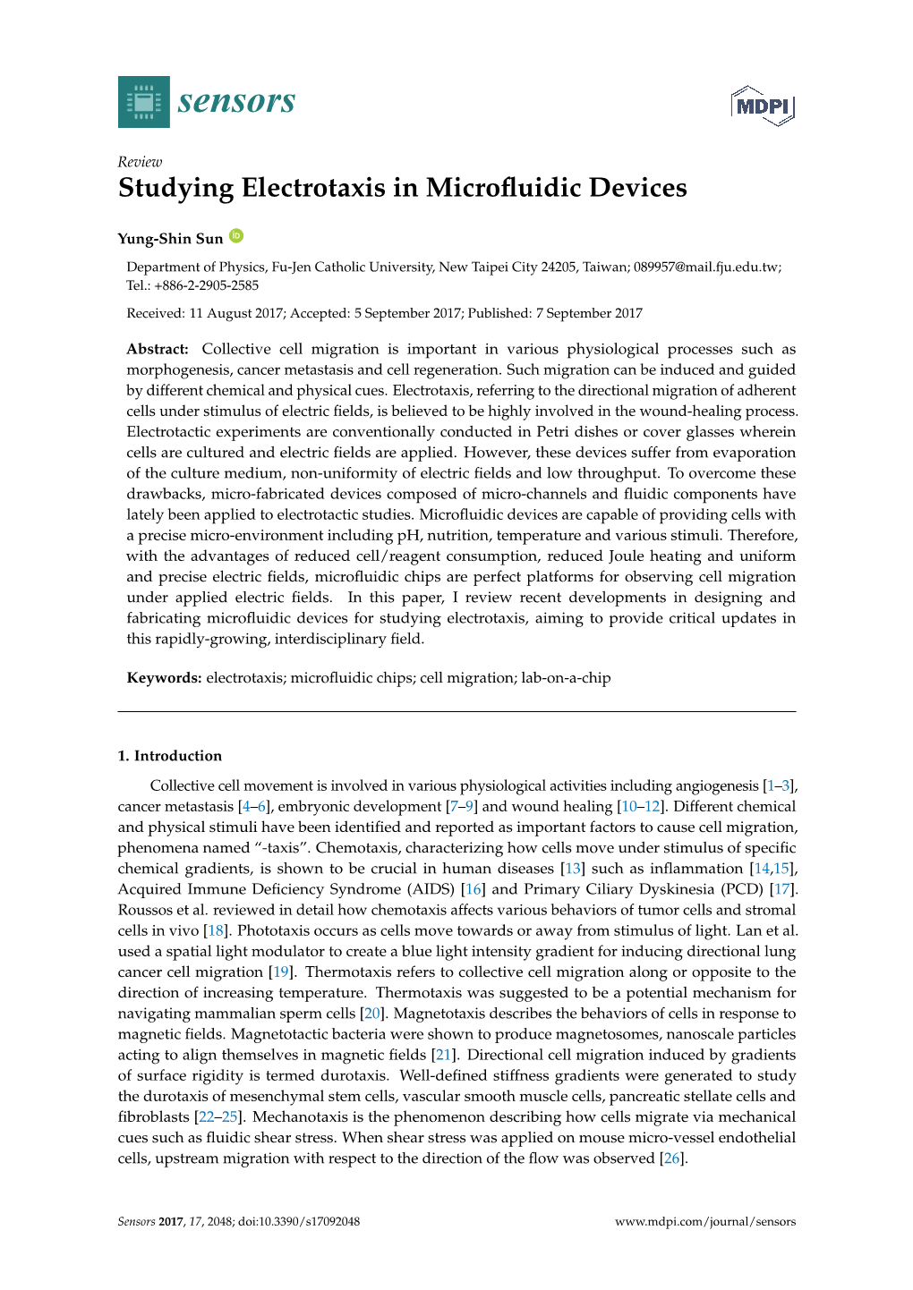 Studying Electrotaxis in Microfluidic Devices