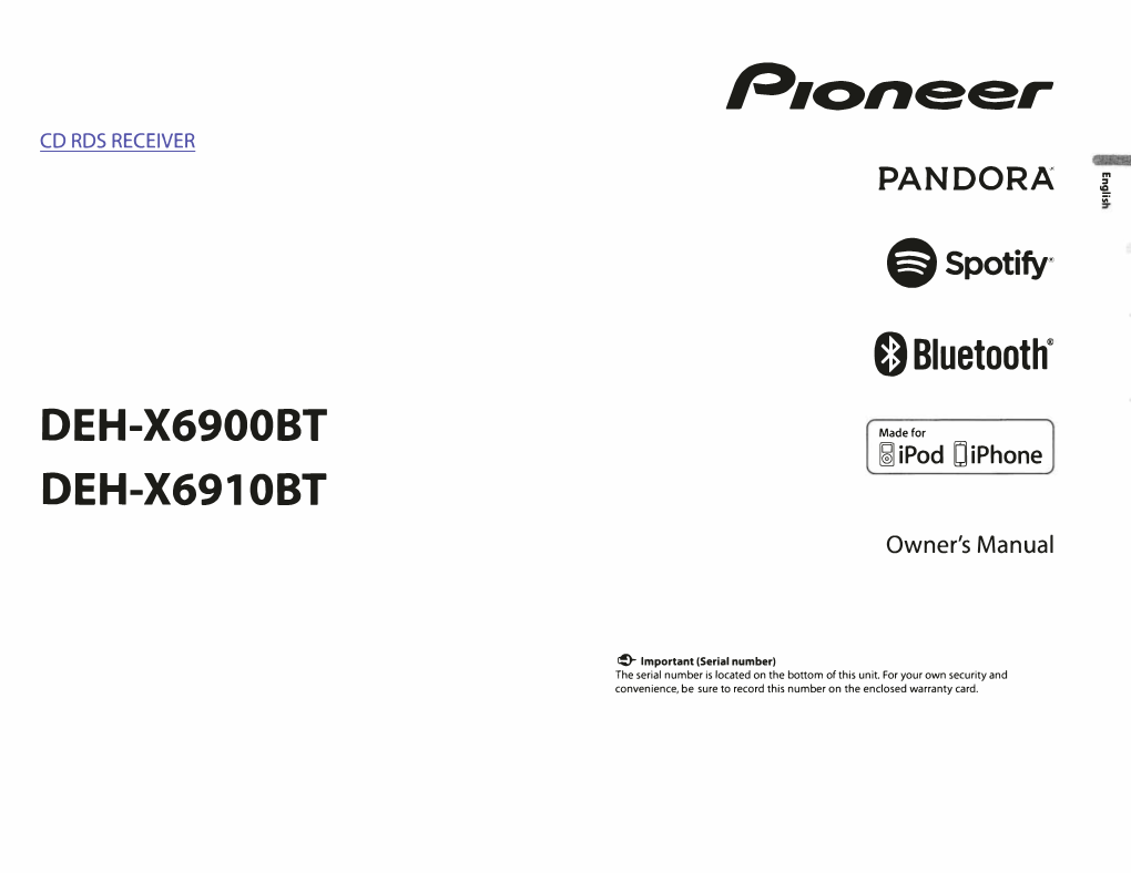 Pioneer Car Stereo User Manual