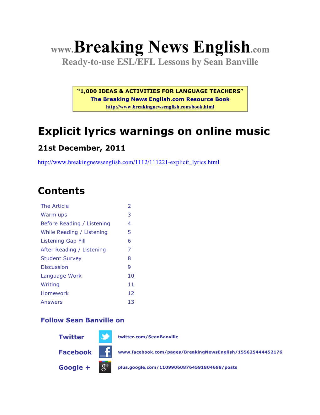 Explicit Lyrics Warnings on Online Music