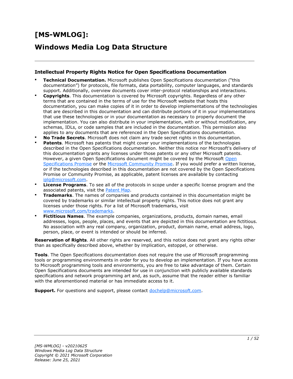 [MS-WMLOG]: Windows Media Log Data Structure
