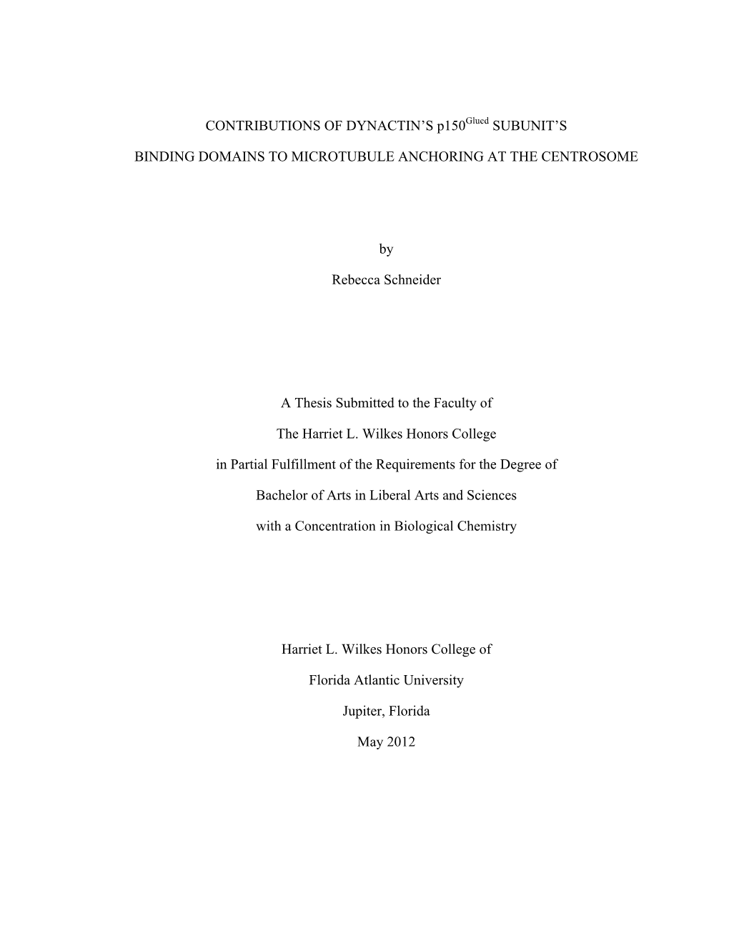 CONTRIBUTIONS of DYNACTIN's P150glued SUBUNIT's BINDING