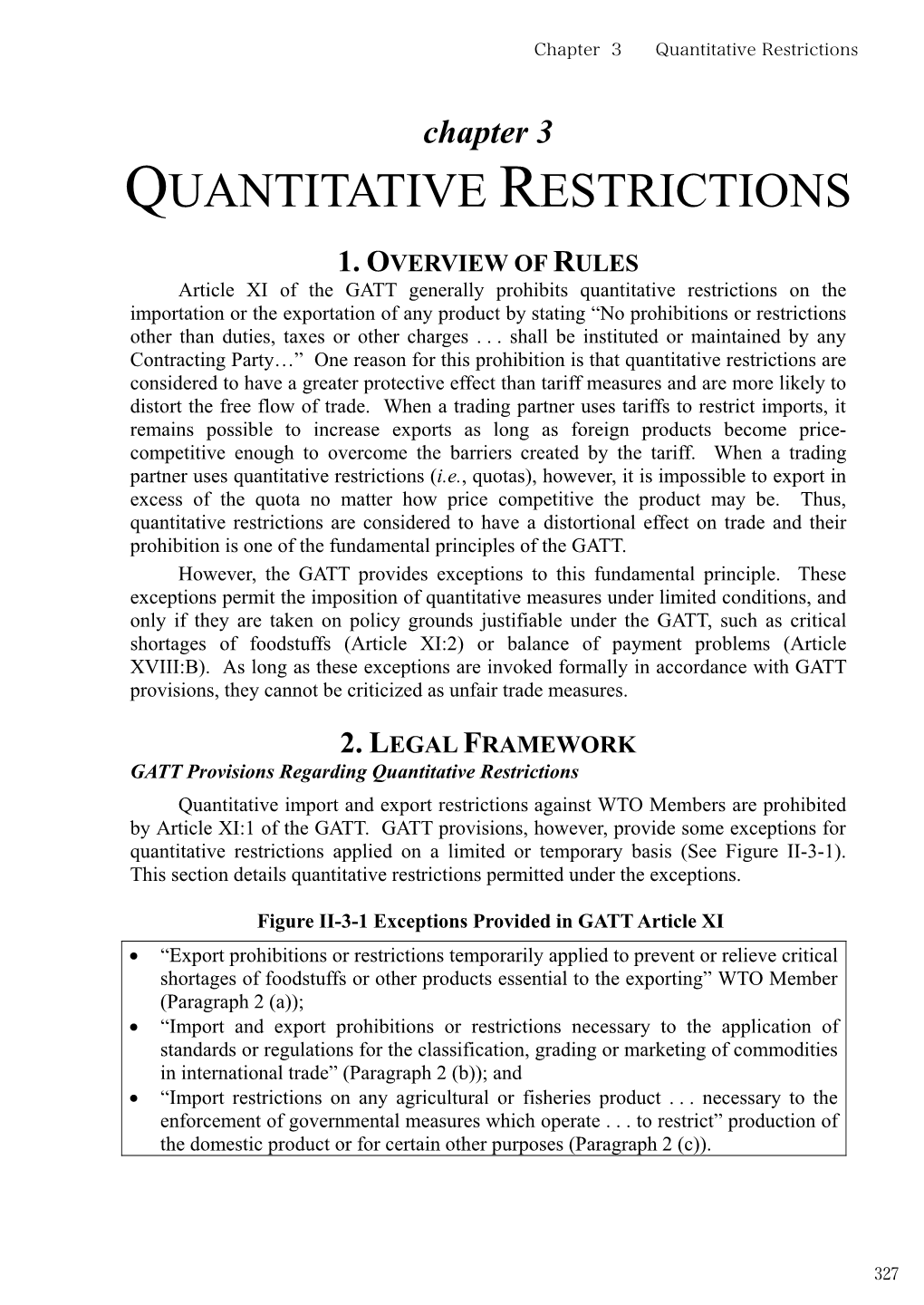 Quantitative Restrictions