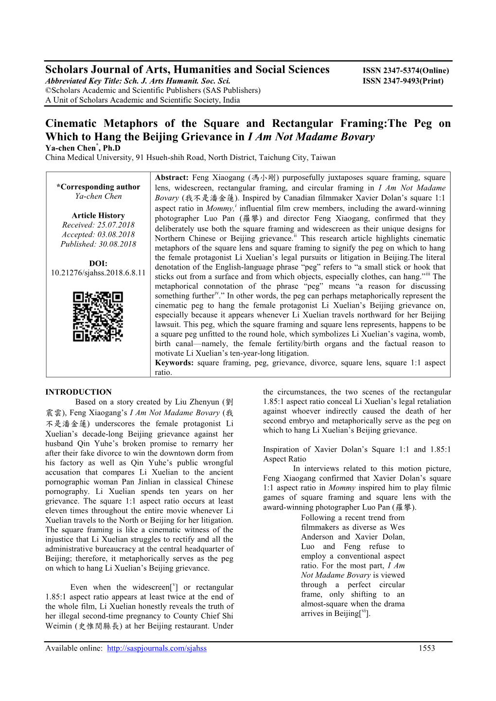 Scholars Journal of Arts, Humanities and Social Sciences ISSN 2347-5374(Online) Abbreviated Key Title: Sch