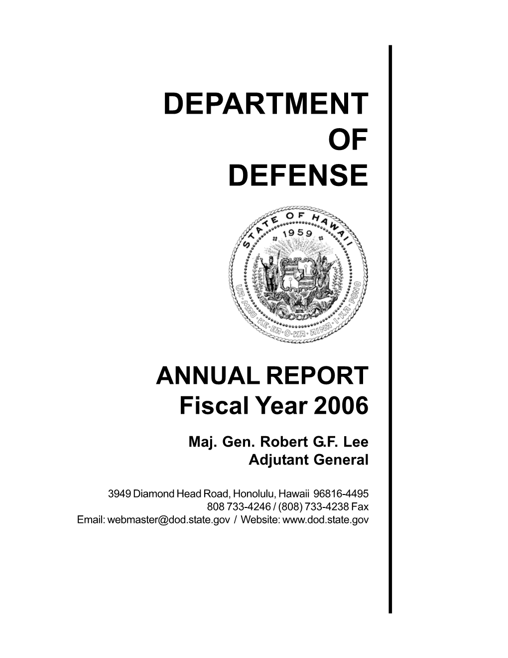 ANNUAL REPORT Fiscal Year 2006