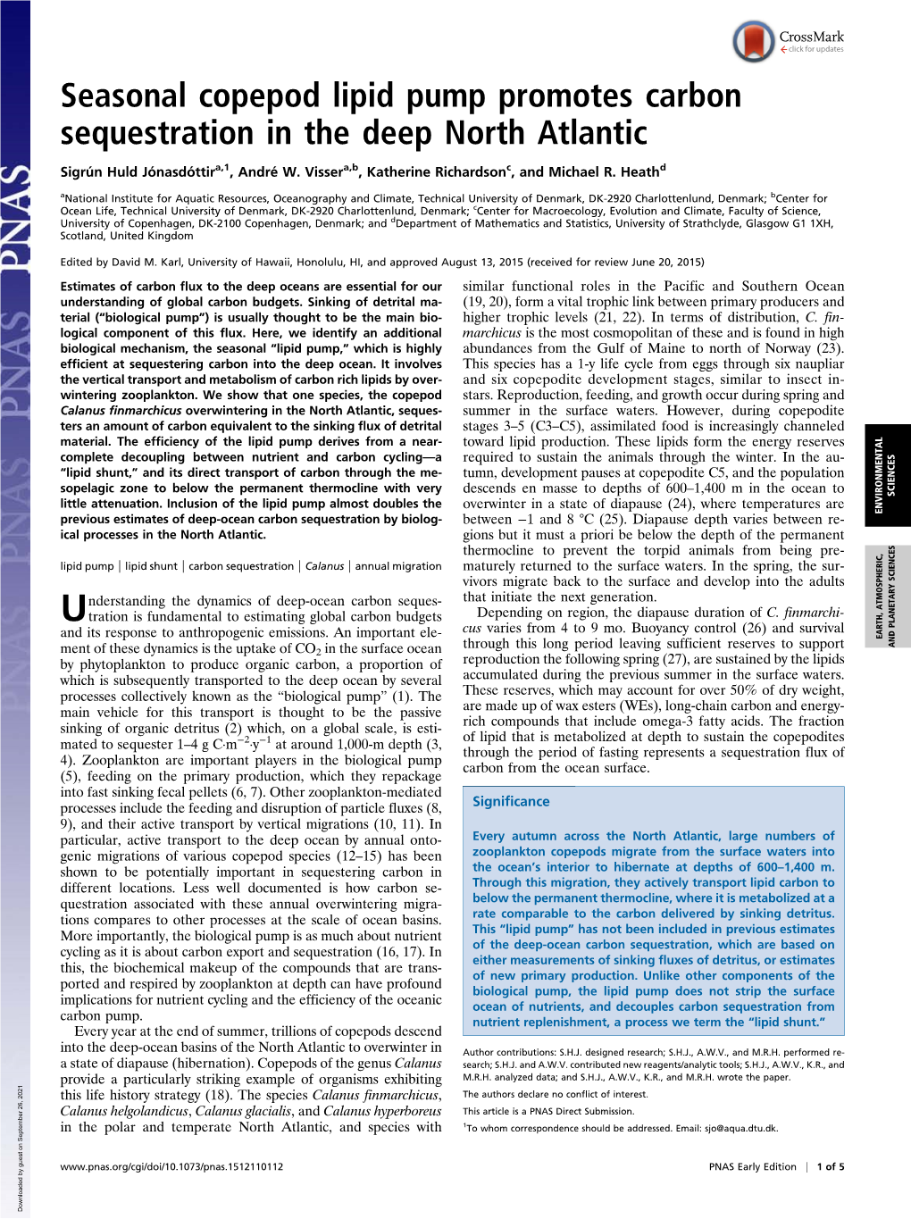 Seasonal Copepod Lipid Pump Promotes Carbon Sequestration in the Deep North Atlantic