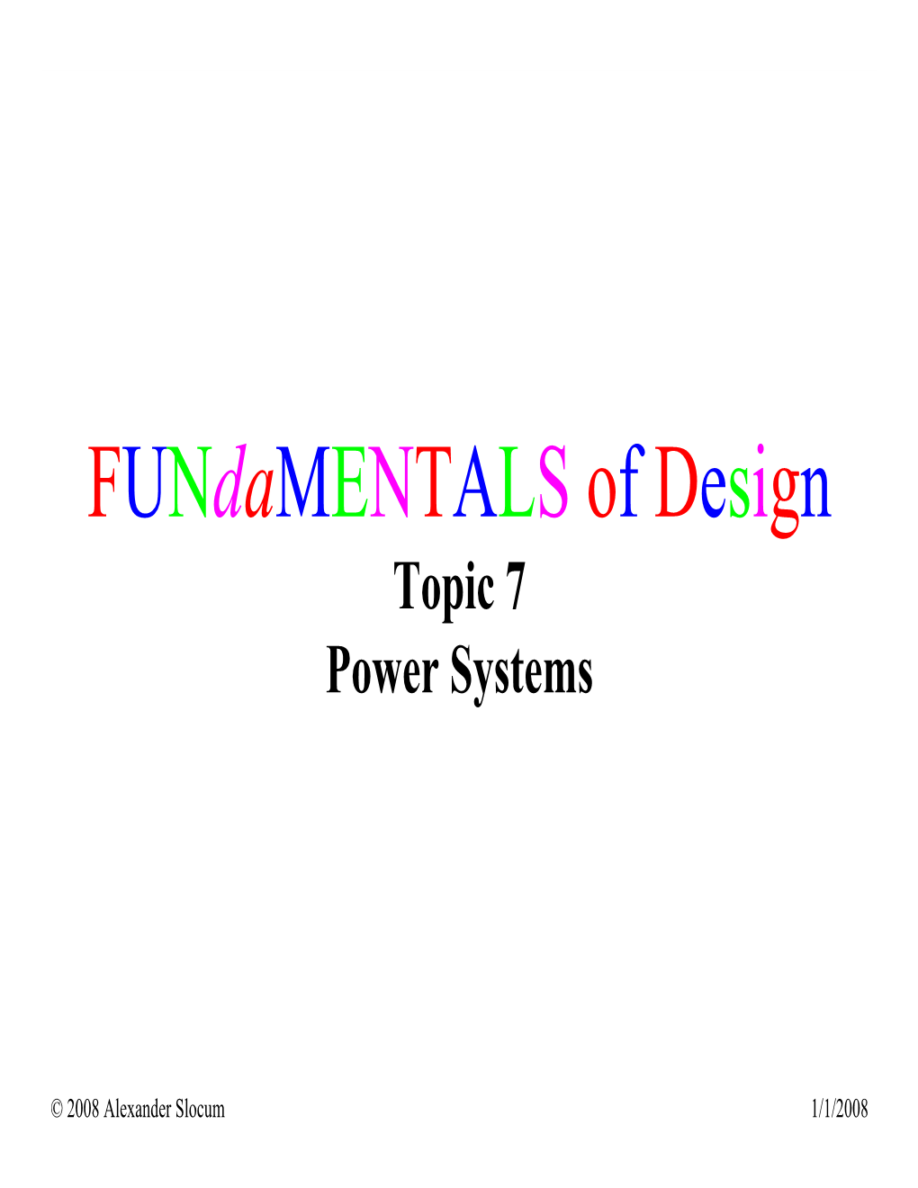 Topic 7 Power Systems