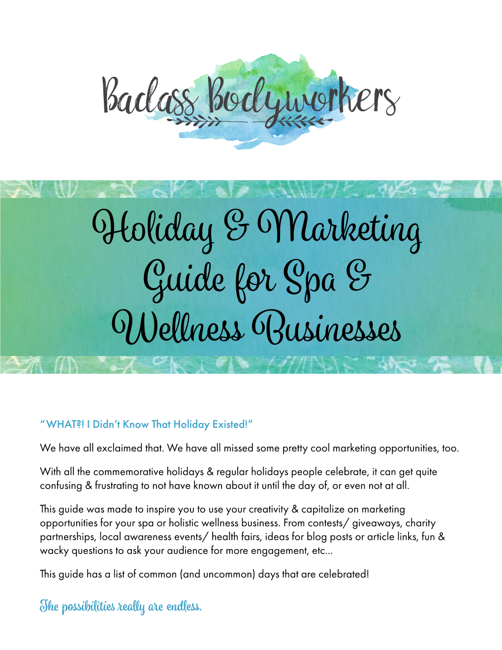 Holiday & Marketing Guide for Spa & Wellness Businesses