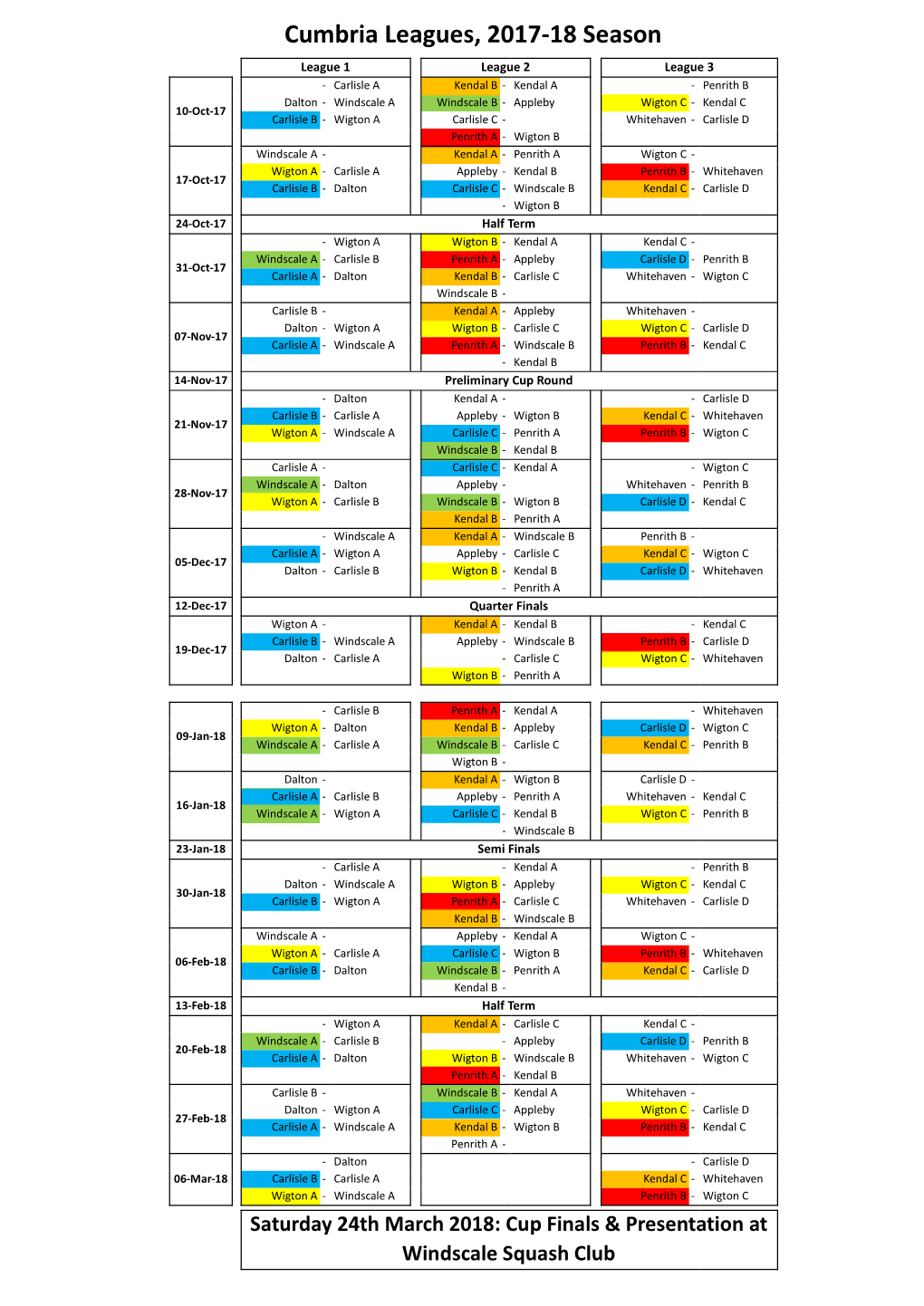 2017-18 Cumbria Squash Leagues.Pmdx