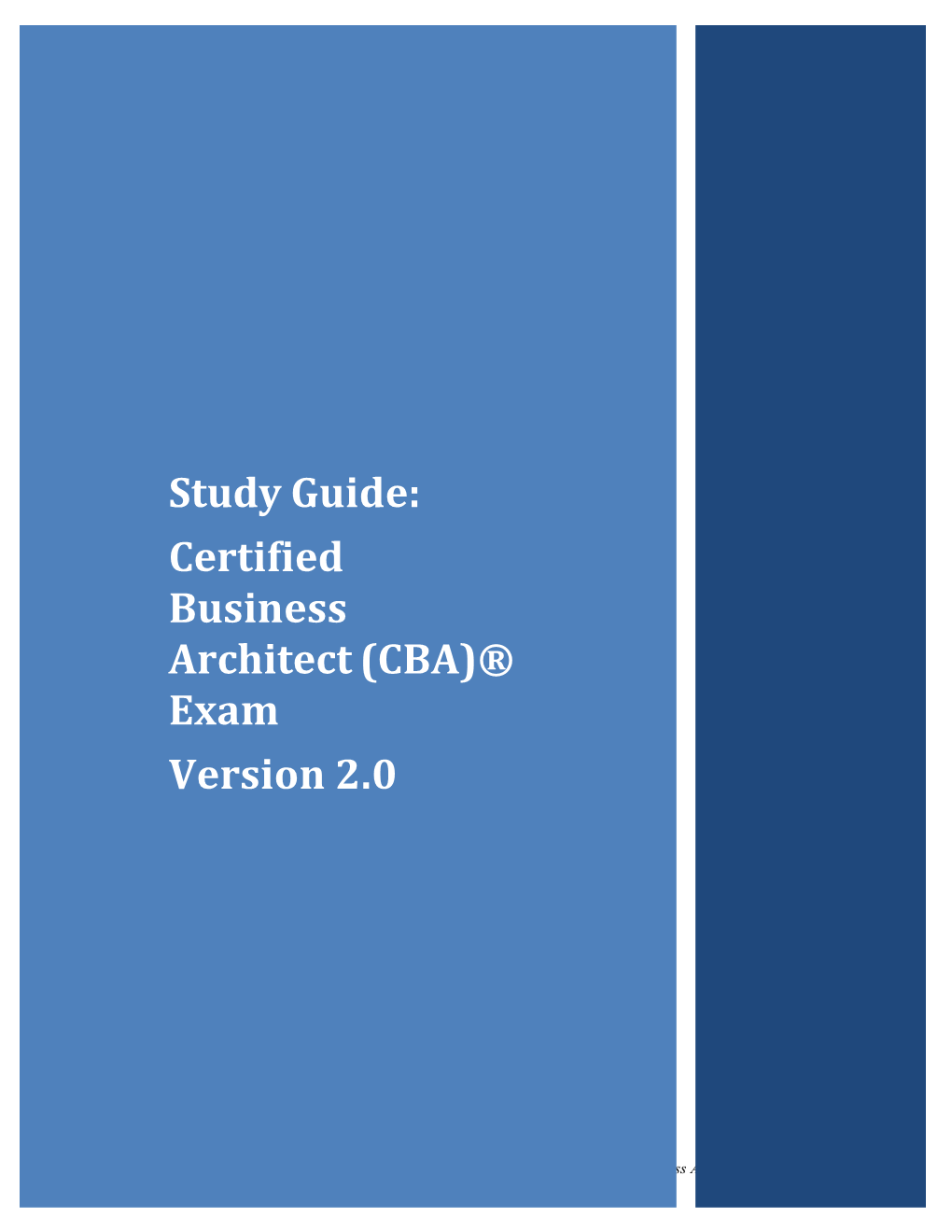 Study Guide for the Certified Business Architect (CBA)® Exam