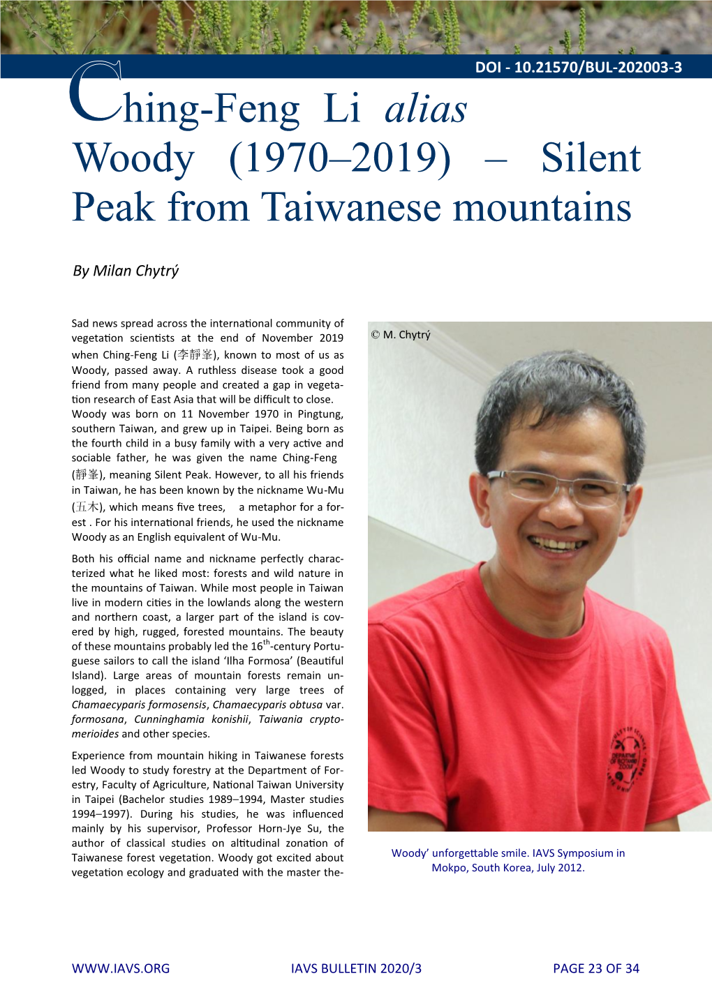 Hing-Feng Li Alias Woody (1970–2019) – Silent Peak from Taiwanese Mountains