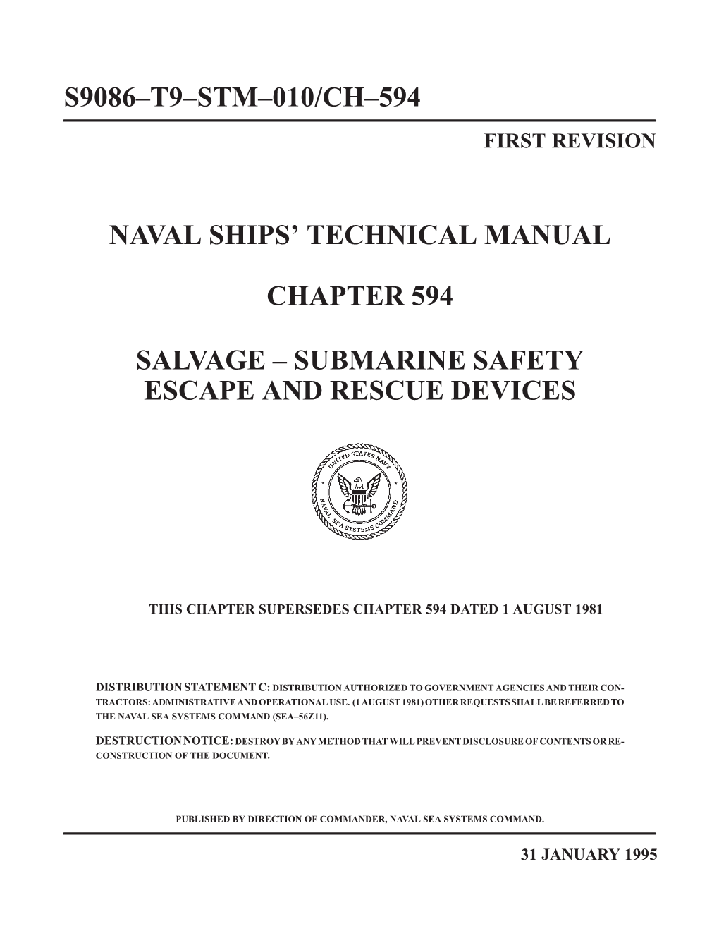 S9086–T9–Stm–010/Ch–594 Naval Ships' Technical Manual