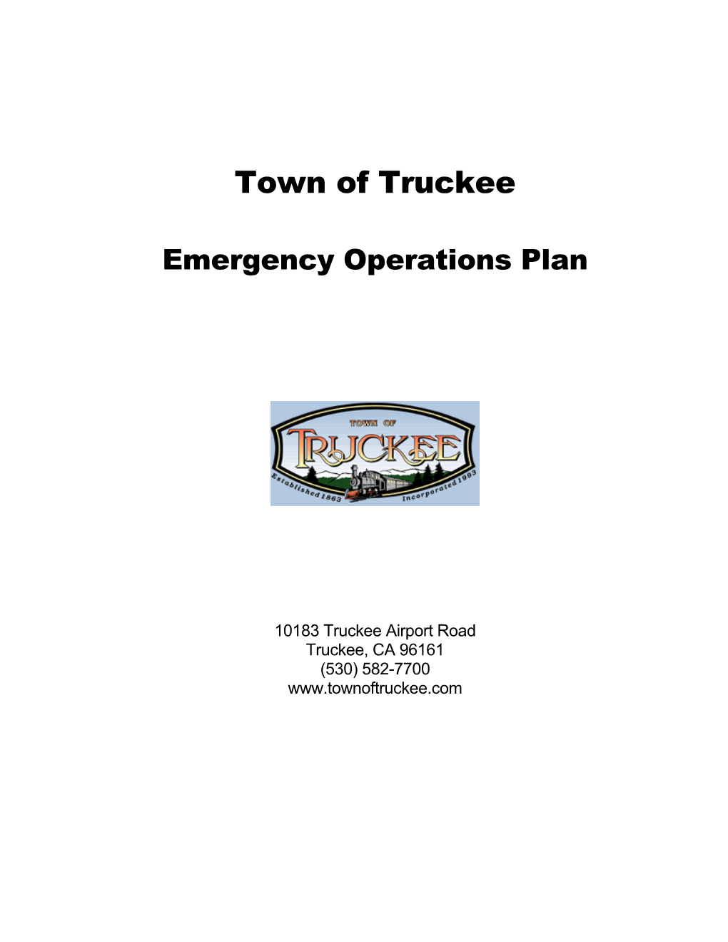 Town of Truckee's Emergency Operations Plan