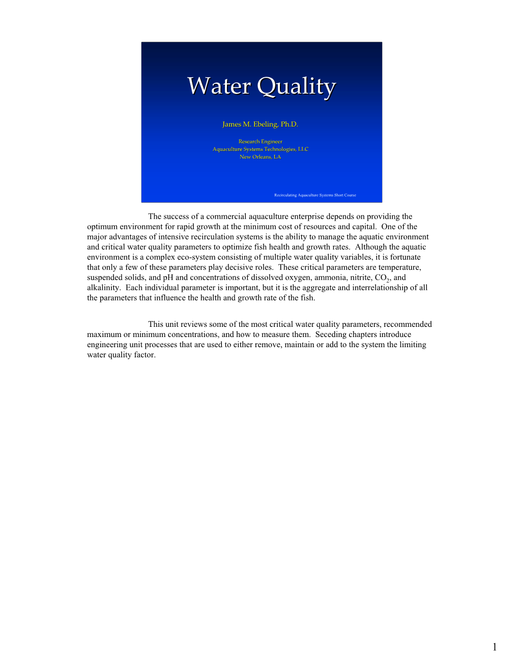 Water Qualityquality