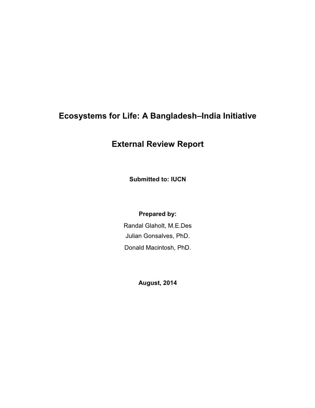 Ecosystems for Life: a Bangladesh-India
